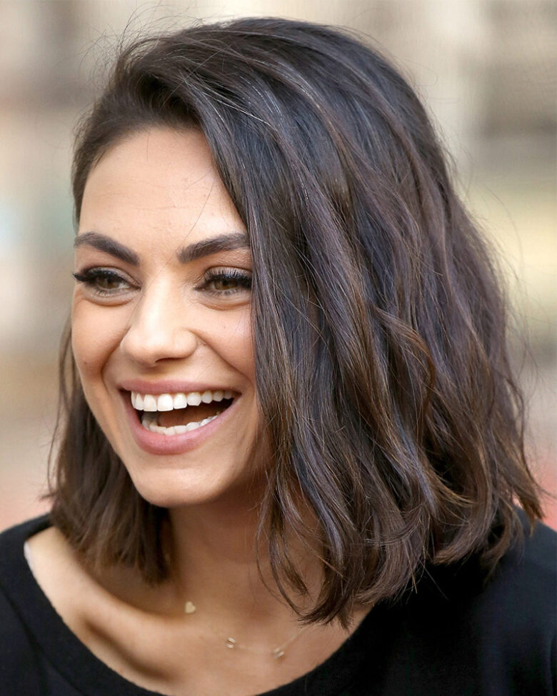 medium haircuts women brown lob Luxe Digital