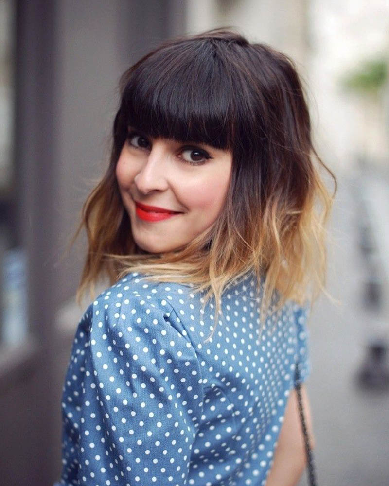 medium length hairstyles women medium length hair with blunt bangs Luxe Digital
