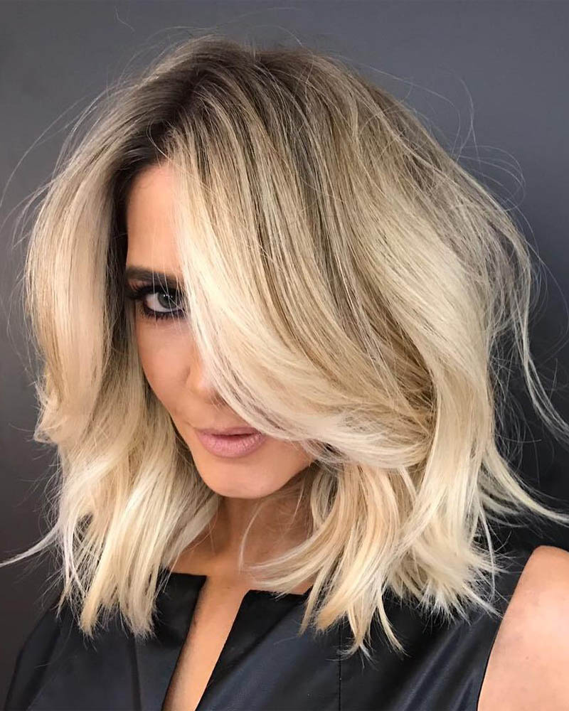 medium length hairstyles women voluminous messy extra long bob Luxe Digital